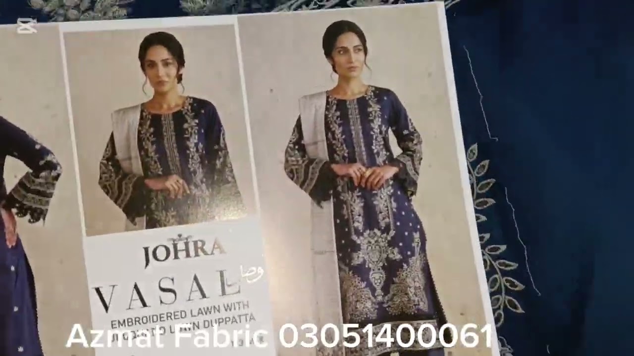 Vasal by Johra 2026 lawn Embroidered Shirt lass patch With Jacquard Duppta dyed trouser 