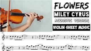 Free Sheet || Flowers - Miley Cyrus || Violin Sheet Music Resimi