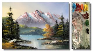 Acrylic Landscape Painting in Time-Lapse | MOUNTAIN LAKE  | Beautiful Scenery Paintings | Art candy