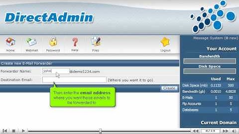 آموزش تصویری کار با کنترل پنل DirectAdmin - نحوی تنظیمات email forwarding در دایرکت ادمین