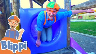 learning with blippi at an outdoor playground educational videos for kids