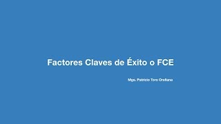 Factores Claves de Éxito