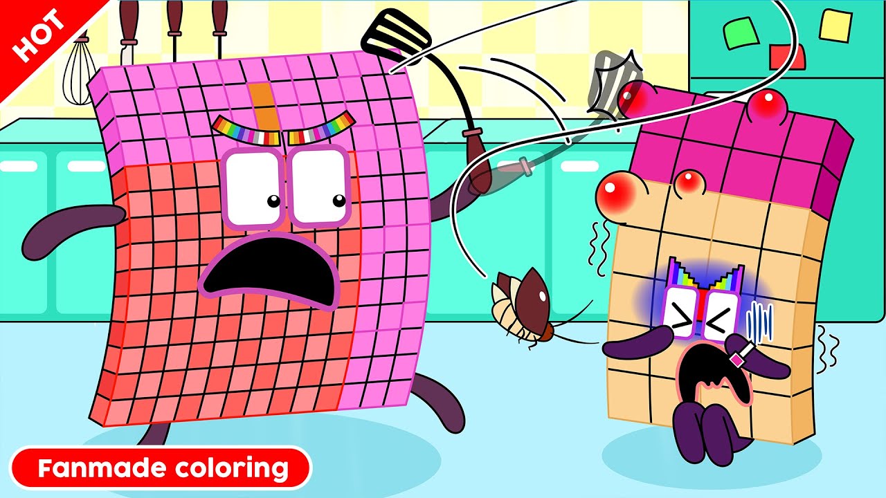 Oh No! NB 182 Couldn't Hit The Cockroach! Numberblocks Fanmade Coloring ...