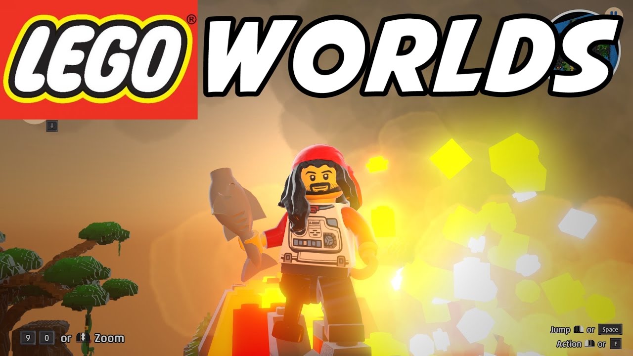 LEGO Worlds - Fiery Prehistoric World Gold Bricks! - Episode 2 - Let's ...