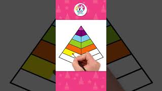 🔺How To Draw A 3D Pyramid 🌈 | Beginners Friendly Drawings #shorts #drawingforkids #chikidoodle