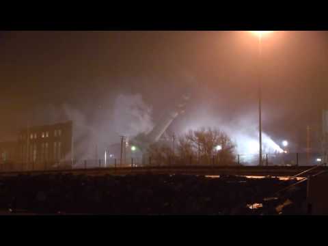 Video footage of Lake Shore Power Station demolition in Cleveland, Ohio.