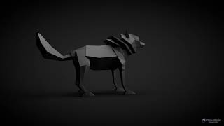 Render 3D Low Poly Wolf