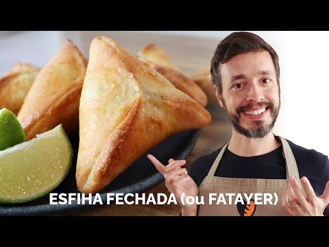 ESFIHA FECHADA (ou FATAYER) - Receita árabe recheada com carne, tomate e cebola