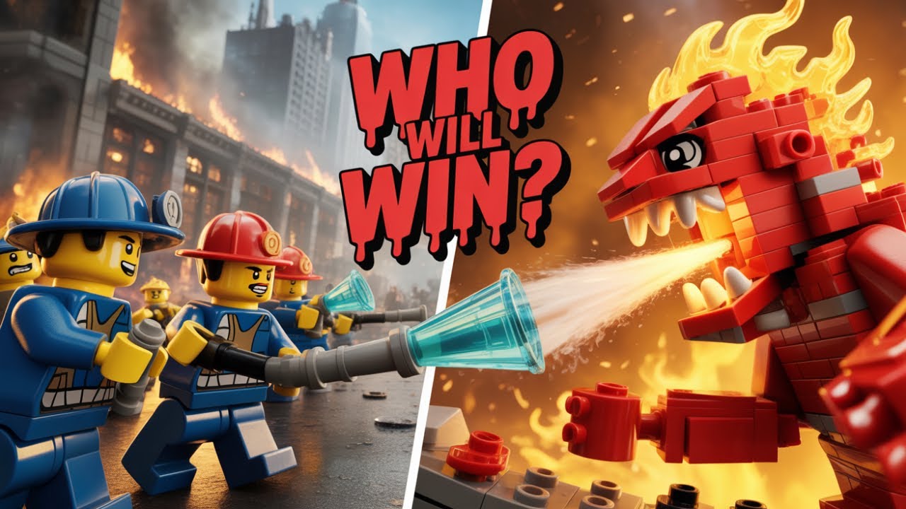 What Happens When LEGO Firefighters Meet a GIANT Fire Monster?