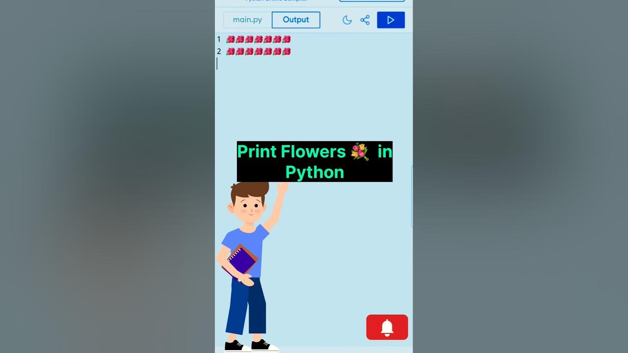 PRINT Flowers 💐 using Python Language #code #python #shorts #day4 - YouTube