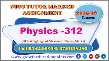 Physics 312 Nios Solved TMA/Assignment 2025-26
