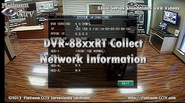 Collect Network Information - DVR-88xxRT - H.264 Standalone DVR