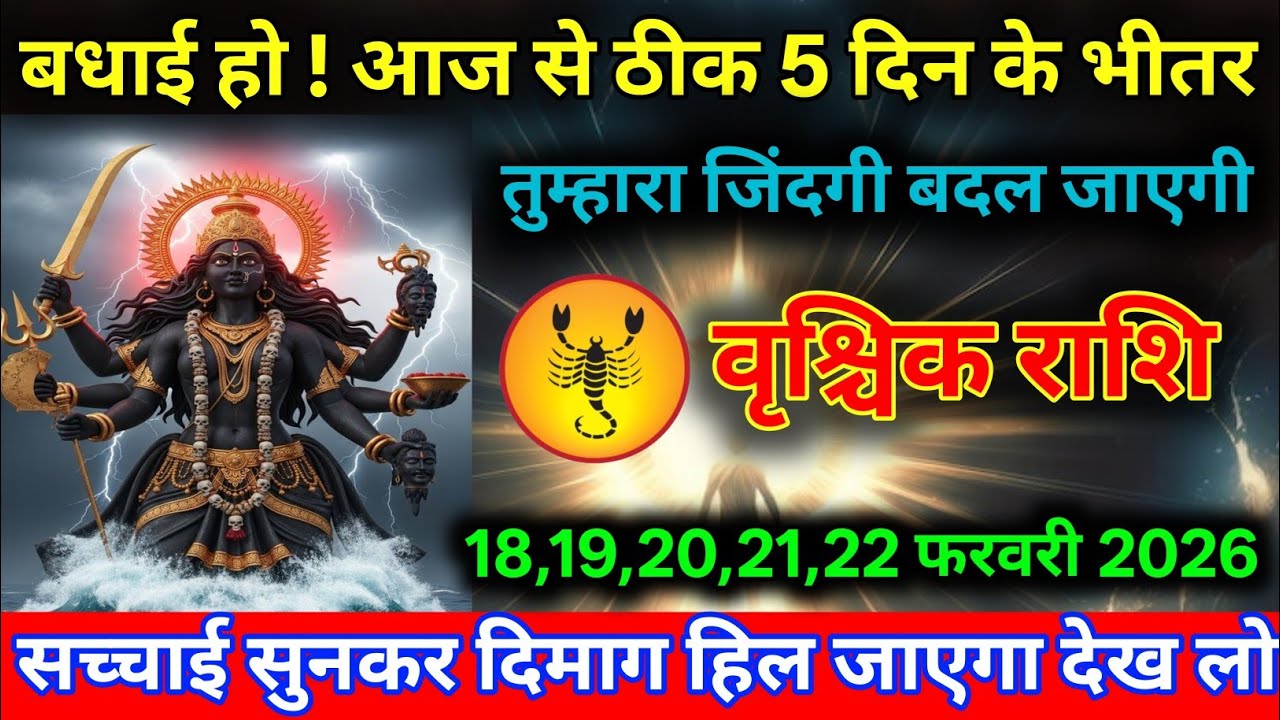 वृश्चिक राशि 18 से 22 फरवरी तुम्हारा किस्मत बदल जाएगा देख लो VRISHCHIK RASHI/scorpio horoscope 