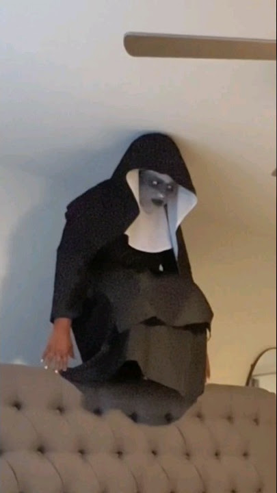 Scary Conjuring Nun prank on my husband |Tiktok Destene and Brandon #scary #conjuring #prank #shorts