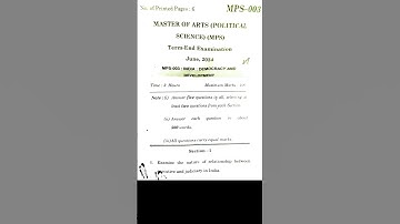 IGNOU MPS 003 Question Paper | June 2024 Exam  #ignousociology #mps003 #ignouexam