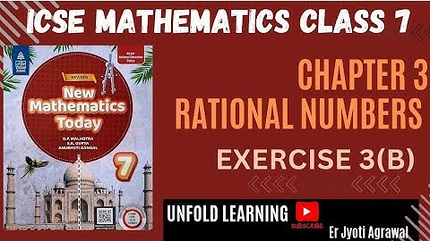 ICSE Class 7 || New Mathematics Today || OP Malhotra || 3. Rational Numbers || Exercise 3(B)