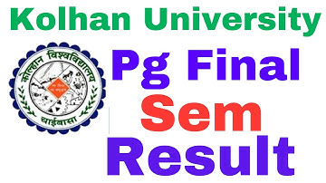 Pg final sem result #kolhan_university #2023 M.A M.Sc M.Com Final sem result #college #university