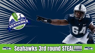 LIVE REACTION: Seahawks STEAL bigtime guard Christian Haynes in the third round of the NFL Draft