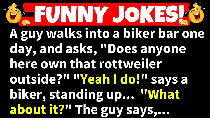 🤣FUNNY JOKES! - A guy walks into a biker bar and asks, "Does anyone here own that rottweiler... - DayDayNews