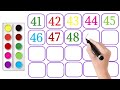 Numbers 41 to 60 |Learn Numbers with colours 41 to 60| Counting Numbers 41 to 60