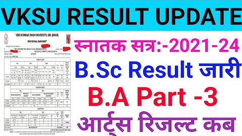 Vksu B.Sc Part 3 Result 2021-24 | Vksu B.A Result 2021-24 | Vksu Part 3 Result 2021-24 | Vksu Result
