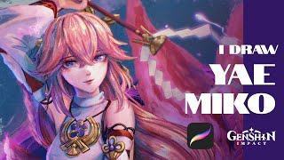 HOW I DRAW YAE MIKO from GENSHIN IMPACT