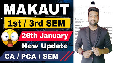 😱MAKAUT 1st & 3rd Semester Exam Date? Phase II CA & PCA Exam Date?