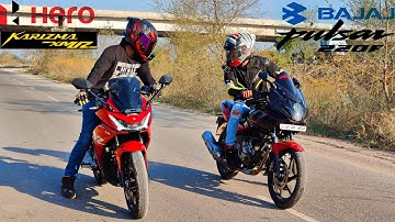 Hero Karizma XMR 210 vs Bajaj Pulsar 220F || Drag Race || unexpected battle