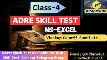 ADRE 2.0 Skill Test Practice//Class-4 /MS-EXCEL/ HSSLC & DEGREE LEVEL//