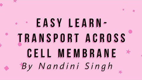 Easy Learn - Concept of Transport Across Cell  Membrane for CSIR Net, DBT Jrf by Nandini Singh
