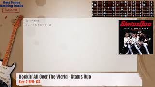 🎸 Rockin&#39; All Over The World - Status Quo Guitar Backing Track with chords and lyrics