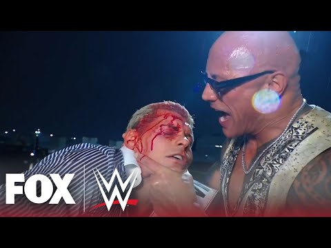 The Rock drags Cody Rhodes outside for a beatdown after backstage brawl with the Bloodline