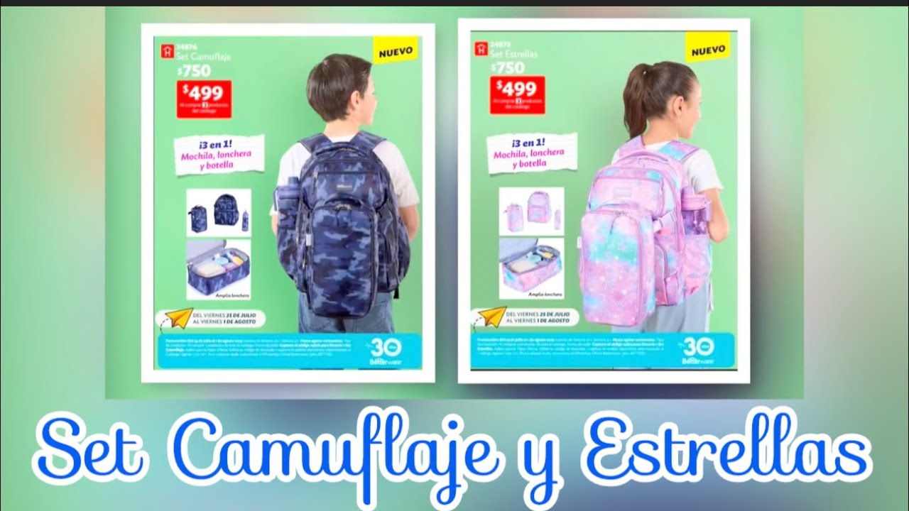 Kit Betterware MOCHILAS BETTERWARE /SET CAMUFLAJE / SET ESTRELLAS - YouTube