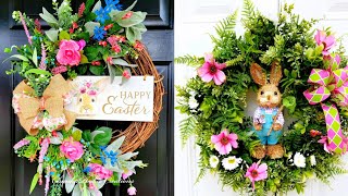 Happy easter diy wreath || Easter bunny wreath with flowers