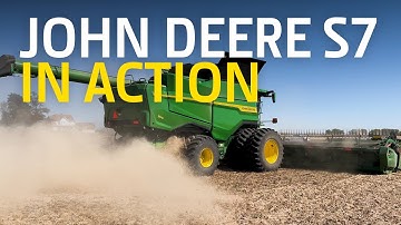 NEW 2025 John Deere S7 800 Combine Harvesting Soybeans