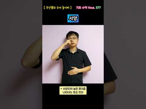 [ 기초 수어 Voca ] 577. 서양 - 수화배우기 [주넌쌤의 수어놀이터]