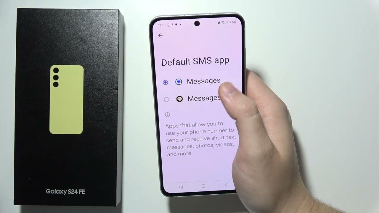 Samsung s24 fe how to change default messages app youtube
