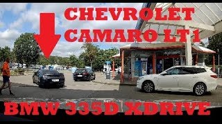 BMW 335d vs Chevrolet Camaro ZL1 LT4 - AUTOBHAN GERMANY [timelapse x4] by Redline Revs 1,222 views 4 years ago 3 minutes, 17 seconds