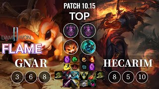 DWG Flame Gnar vs Hecarim Top - KR Patch 10.15