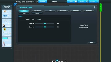 How to add "move" effect on mouseover in Trendy Website Builder