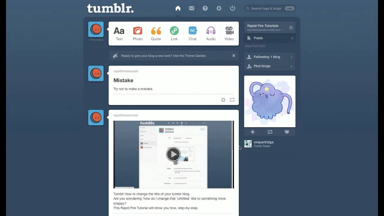 Tumblr: How to delete a blog post