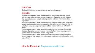 Distinguish between nonsampling error and sampling error.