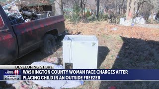 Washington County woman charged with child abuse after putting baby in unused freezer
