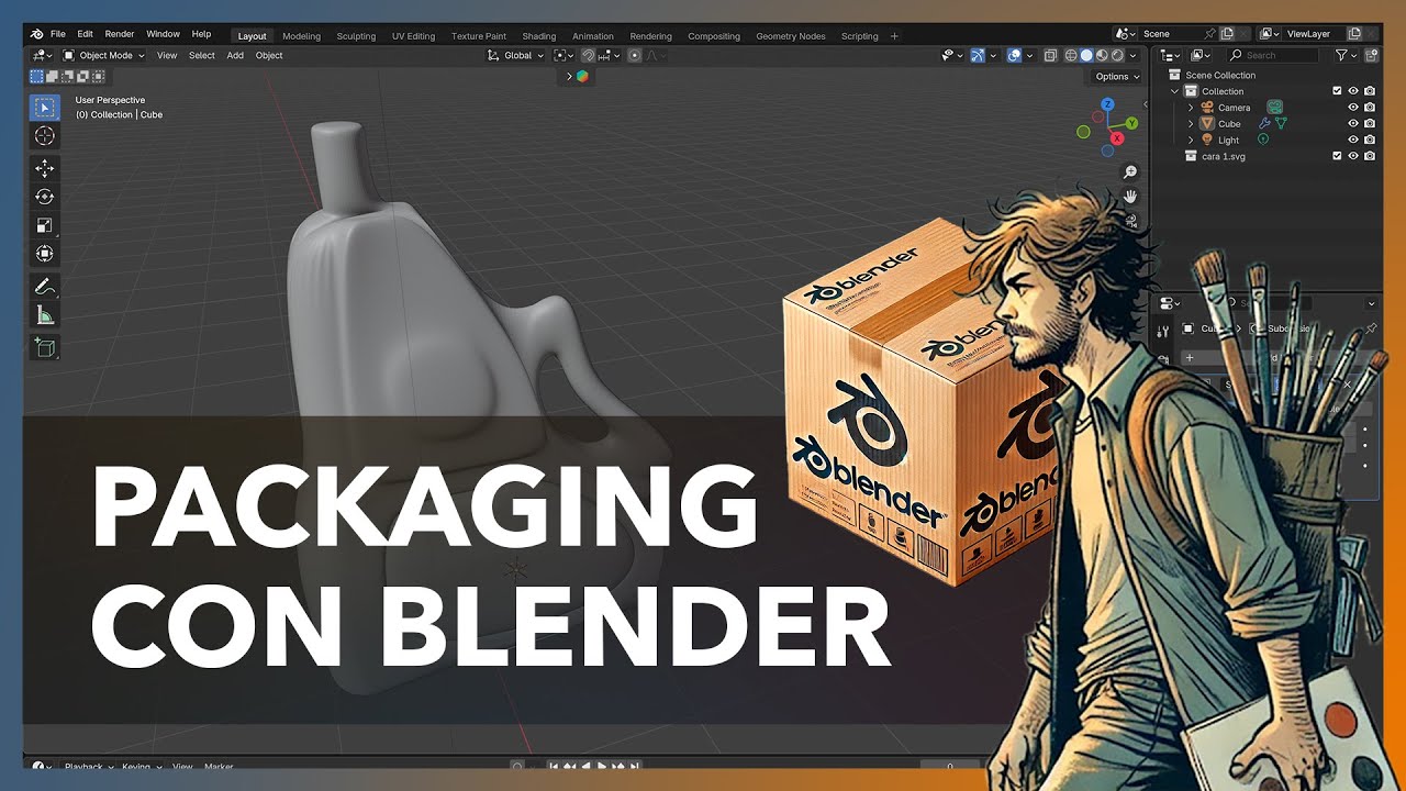Modelando packaging con blender - YouTube