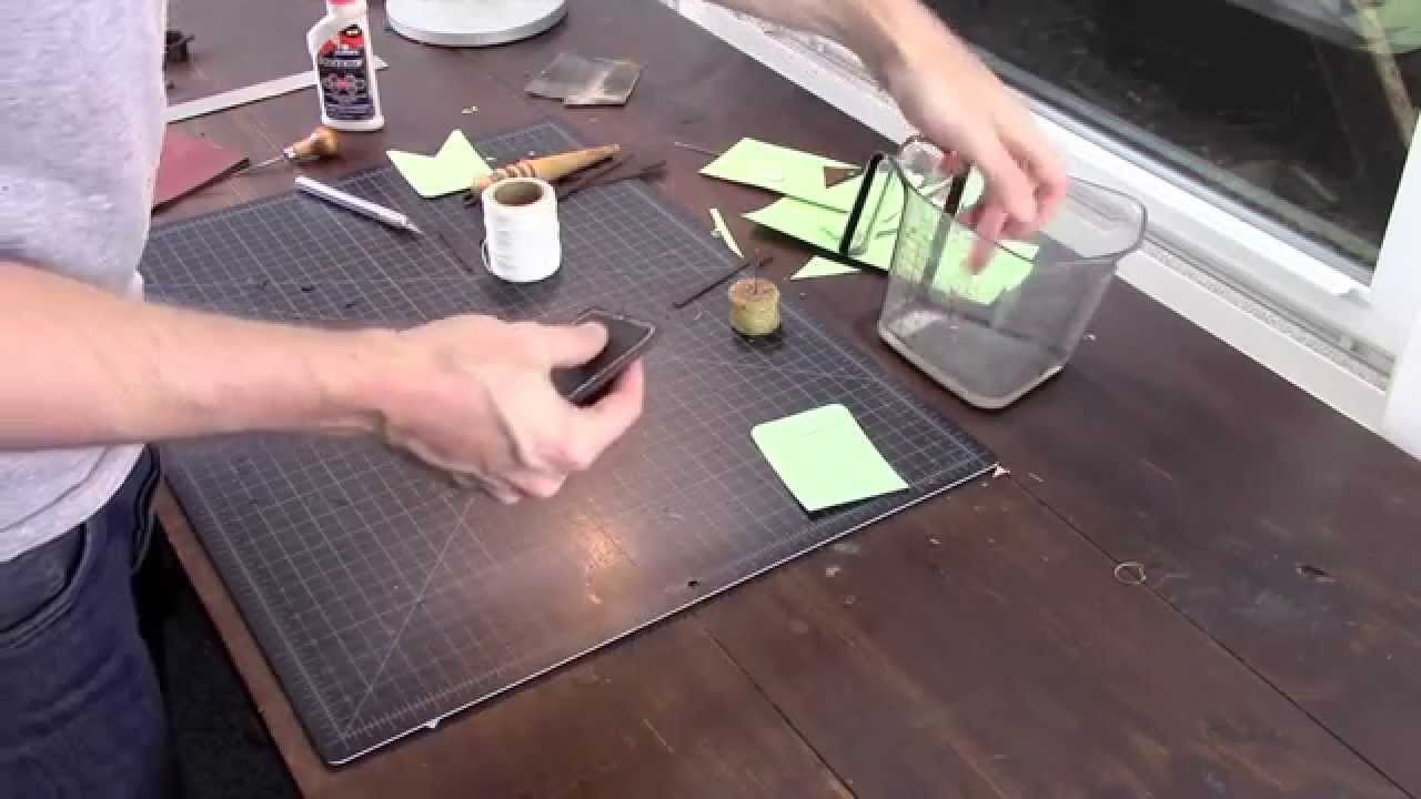 making a leather card holder free pdf template beginner tutorial