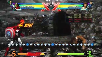 UMVC3: Basic Captain America Combo Tutorial Pt.4 (Step by Step)