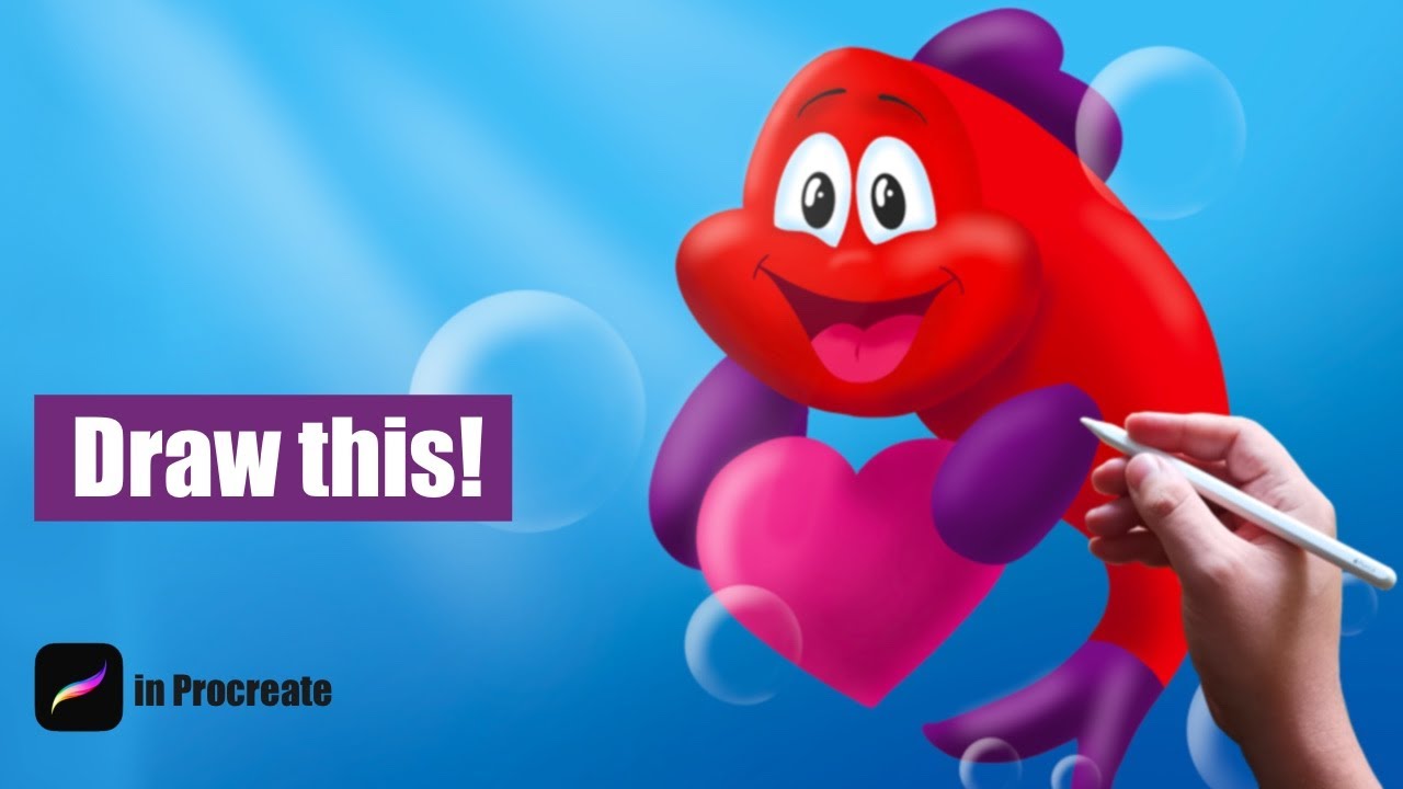 How to Draw a Cartoon Fish in Procreate | Procreate Drawing Tutorial on ...