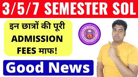 SOL 3rd/5th/7th Semester: 💯% Admission Fees Waived! Good News for Students | DU SOL Fee Exemption