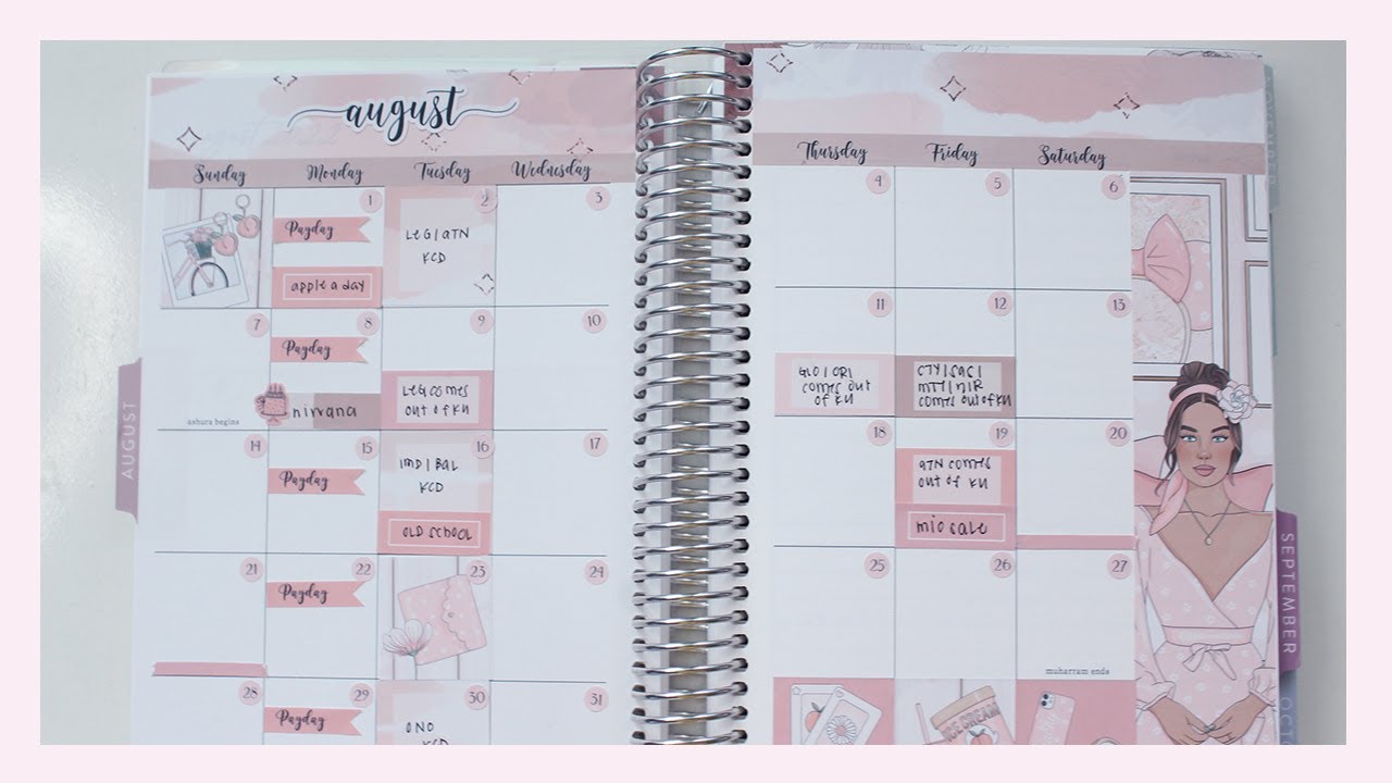 August 2022 Erin Condren A5 Daily Duo Monthly Plan With Me | Ana Jolene ...