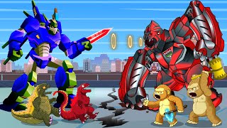 Kong \& (OPTIMUS PRIME - KONG) vs Team Shin Godzilla | Transformers: Rise of the Beasts Ep.1 Version